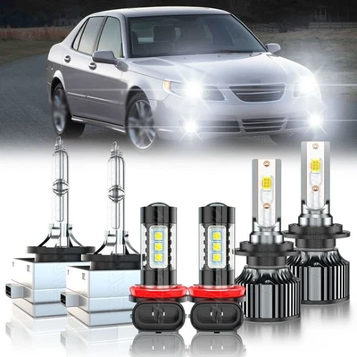 FOR Saab 9-5 2006-2007 LED HID Headlight Hi-Lo Beam Fog Light Combo - Image 1 of 4
