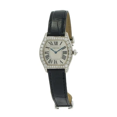 Estuche Cartier Tortue Oro Blanco 18KT Diamante 34 x 28MM - Cuerda Manual Foto 1 de 4