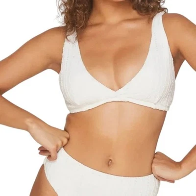 Top de bikini Andie The Belmar ojales florales blanco coco talla XL NUEVO CON ETIQUETAS PRECIO DE VENTA SUGERIDO POR EL FABRICANTE 75 USD Foto 1 de 4