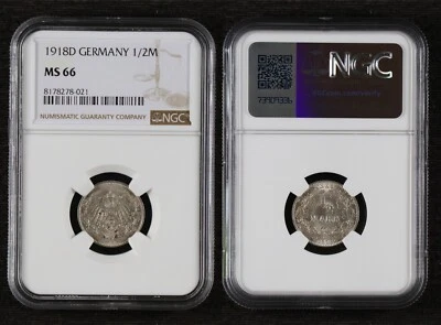 1918D GERMANY 1/2M NGC MS 66 - Image 1 of 4