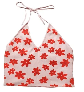 LA Hearts Halter Crop Top Sweater Knit Adjustable Tank Daisy Y2K Festival Medium - Picture 1 of 10