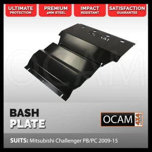 OCAM Steel Bash Plates For Mitsubishi Challenger PB PC 2009-15, Steel 4mm Black - Picture 1 of 12
