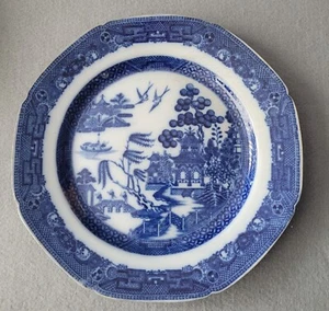 ANTIQUE SPODE EARLY PEARLWARE WILLOW PATTERN BLUE PRINTED DINNER PLATE 1 C1800 - Picture 1 of 7
