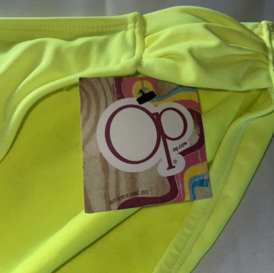 Parte inferior de biquíni OP Swim amarelo ácido brilhante tamanho GG nova com etiquetas 15/17 - Imagem 1 de 4