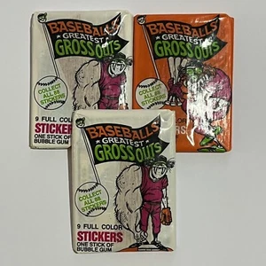 1988 Leaf Baseball Greatest Gross Outs 3 Packs Trading Cards - Picture 1 of 2
