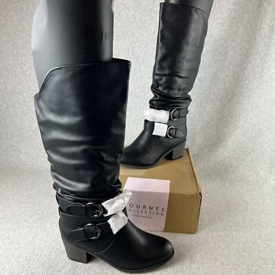 Botas Colección Journee Mujer Talla 8 Imitación Cuero Pull On Alto Nuevas Foto 1 de 4