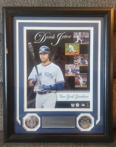 New York Yankees DEREK JETER 3000 Hits Matted Framed Photo Collage & Medallions - Picture 1 of 9