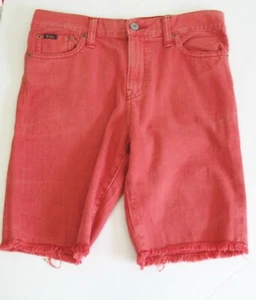 Polo Ralph Lauren Boys Cotton Denim Cutoff Shorts Finn Wash Red Sz 16 - NWT - Picture 1 of 1
