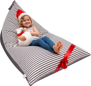 Extra Large Stuffed Animal Bean Bag Storage Chair for Kids Teens Adults Grey Str - Picture 1 of 12