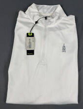Straight Down Golf Pullover Womens Sleeve Logo 1/4 Zip Large White $90 Blemish