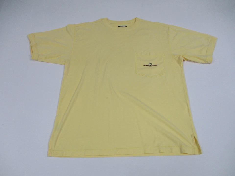 Tommy Bahama Men's Shirt Size Large Yellow Short Sleeve Silk Hawaiian - Image 1 of 4
