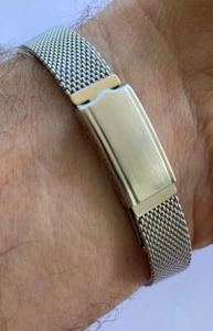 JB Champion Ladies Watchband New SS Mesh 5 7/8" 12.5-10mm Ends Deployment Buckle - Picture 1 of 9