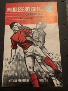 1968 Middlesbrough V Cardiff City Football/Soccer Programme - Picture 1 of 3