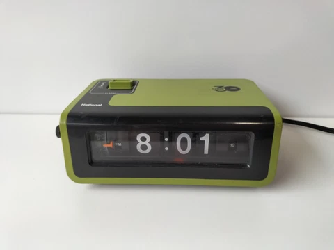 National FLIP ALARM CLOCK TG02 green Young Suyasuya Vintage Retro Height 2.5in Cover
