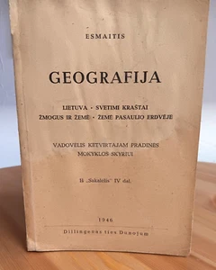 GEOGRAFIJA Vintage Lithuania 1946 Paperback Book Soviet Era Lietuva - Picture 1 of 4