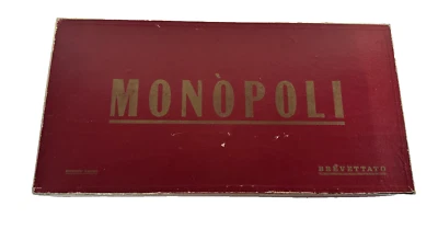 MONOPOLI EDIZIONE BREVETTATO GIOCO IN SCATOLA RETTANGOLARE ROSSA COMPLETO - Immagine 1 di 4