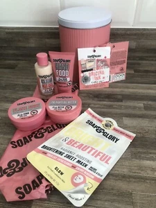 SOAP & GLORY Pink Gift Set Tin Body Wash, Scrub, Butter, HandCream, Face Mask BN - Picture 1 of 6