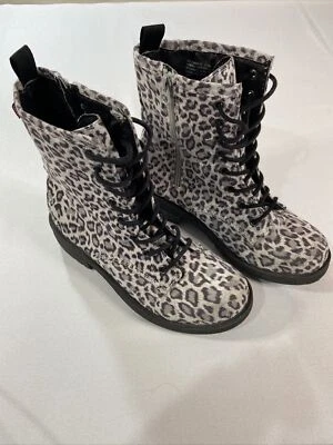 BOTINES GRANDES BUDA ANIMAL PRINT ÁMBAR CON CORDONES CREMALLERA MUJER TALLA 7 Foto 1 de 4