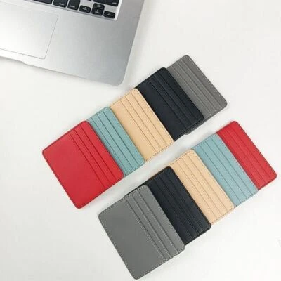 PU Leather Slim Thin Credit Card Holder Mini Wallet Case Card Holder Credit Card