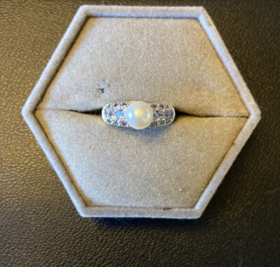Yellow Gold 14k Pearl & Tanzanite Ring Size 8.25 / 4.23 Grams - Image 1 of 4