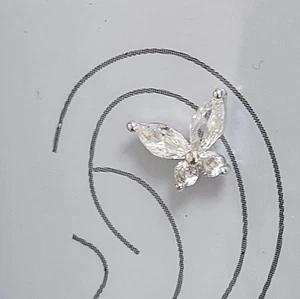PENDIENTES I AM PLATA ESTERLINA ACERO QUIRÚRGICO CIRCONITAS CÚBICAS MARIPOSA ESTRÁS - Imagen 1 de 9