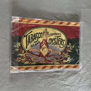 Retro Table Runner Louisiana TABASCO Brand Pepper Sauce Cotton OYSTER DESIGN NOS - Picture 1 of 12