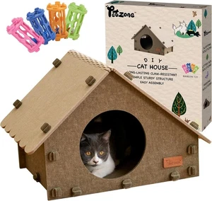 Casa para gatos PETZONE para gatos de interior cama cueva para gatos múltiples y grandes de hasta 22 libras - Imagen 1 de 6