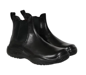 Prada AW99 Vintage Chelsea Boot Size US 7 UK 6 Black Leather Square Toe Mid Top - Picture 1 of 13
