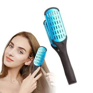 Straightening Comb Boar Bristle Clamp Hair Brush Ceramic Double Sided Brush - Picture 1 of 23