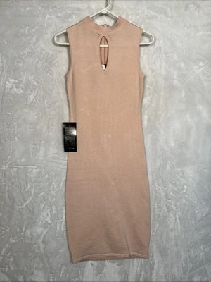 Vestido midi Bebe sin mangas ojo de cerradura ceñido al cuerpo con cáscara de vieira (melocotón) talla pequeña Foto 1 de 4