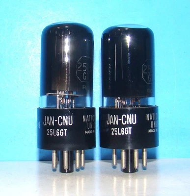 25L6GT JAN CNU NU AA5 радио аудио усилитель вакуумные лампы 2 клапана протестированы 25L6G - Изображение 1 из 3