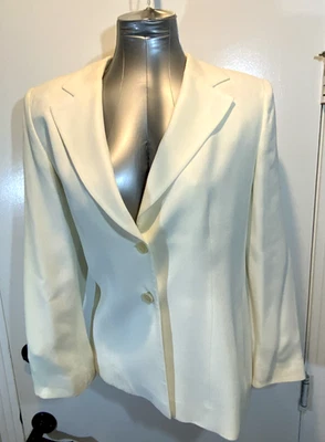 Emporio Armani Women's Cream Blazer Jacket Size 12 - Image 1 of 4