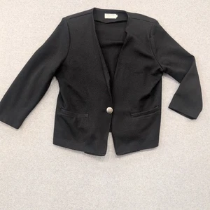 Giacca blazer donna Alfred Dunner nero aperto davanti taglia 12 - Foto 1 di 3