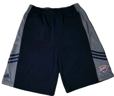 🔥 Adidas Оклахома-Сити гром шорты мужской средний серый темно-синий NBA баскетбол логотип - Изображение 1 из 4