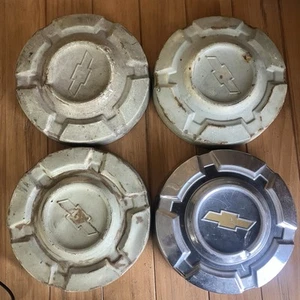 Chevy Dog Dish 10 1/2" Replacement HUBCAPS Set 4 Ruff Parts Pieces - Picture 1 of 14