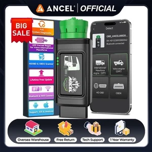 ANCEL HD120 Heavy Duty Truck Scanner Bluetooth DPF Regen Tool for Volvo & IntL - Picture 1 of 15