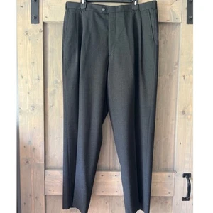 Henry Grethel 100% Pure Wool Dress Pants Slacks USA Men's 38x31.5 Charcoal Gray - Picture 1 of 7