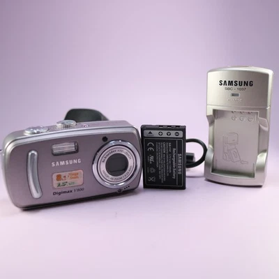 Samsung Digital Camera Digimax V800 8.1MP Silver Tested With Battery and Charger - Image 1 of 4