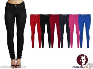 New Ladies Womens Fashion Coloured Skinny Jeggings Leggings Jeans Plus size 8-18 - Picture 1 of 8