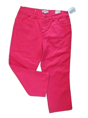 TRIBAL Jeans Favorite Rojo Denim 5 Bolsillos Bajo Cintura Pantalones al Tobillo Talla 8 Nuevo Con Etiquetas Foto 1 de 4