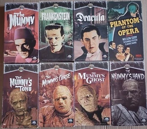 Classic Universal Monsters 8 VHS Video Lot Dracula Frankenstein Phantom Mummy - Picture 1 of 21