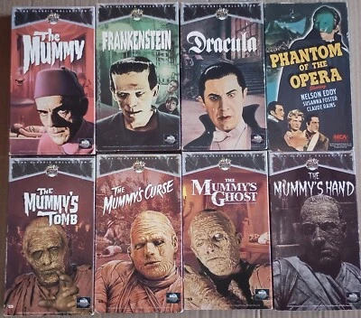 Classic Universal Monsters 8 VHS Video Lot Dracula Frankenstein Phantom Mummy - Image 1 of 4