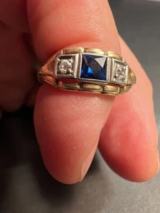 Vintage 1920s Art Deco Estate Jewelry - engagement / cocktail ring - Picture 1 of 15