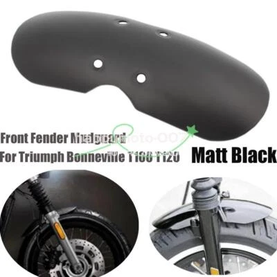 Guardabarros delantero negro mate para Triumph Bonneville T100 T120 Thruxton 900 Foto 1 de 4