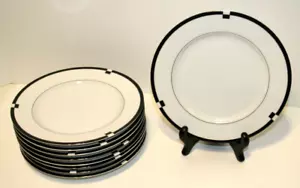 Set of 9 Mikasa L5542 Midnight Art Deco 7-1/2" Bread Side Dishes - Picture 1 of 3