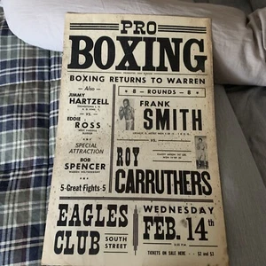 Boxing Poster Fighter February 14 Frank Smith Roy Carruthers Jimmy Hartzell 2 - Picture 1 of 12