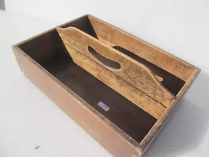 Antique Wooden Cutlery Tray Holder Canteen Drawer Old Spice Rack Wood Vintage - Picture 1 of 12