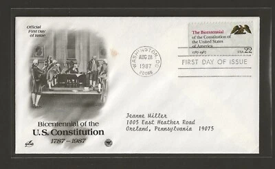 1987 US 22c Bicentennial Of The U.S. Constitution FDC Scott #2359a - Image 1 of 2