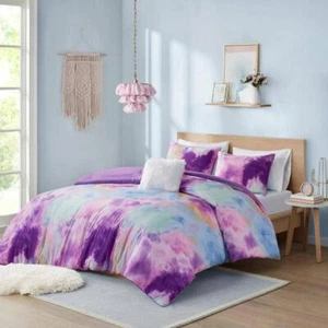 Intelligent Design Comforter Set 90" x 90" Full/Queen Polyester Purple 4-Piece - Picture 1 of 8