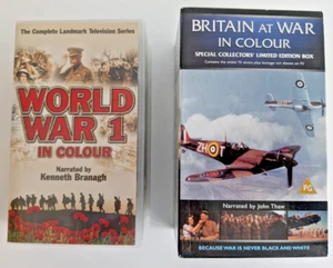 VHS Box Set Bundle Britain at War in Colour + World War 1 in Colour 5 VHS Tapes - Imagen 1 de 10
